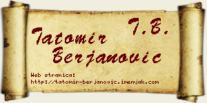 Tatomir Berjanović vizit kartica